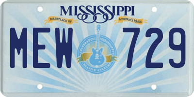 MS license plate MEW729