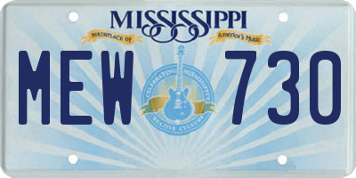 MS license plate MEW730