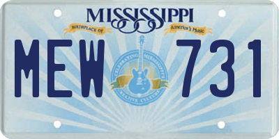 MS license plate MEW731