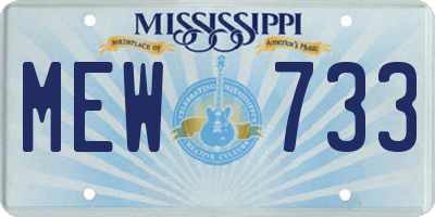 MS license plate MEW733