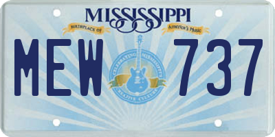 MS license plate MEW737