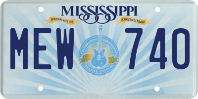 MS license plate MEW740