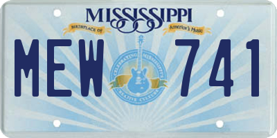 MS license plate MEW741