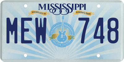 MS license plate MEW748