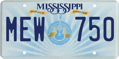 MS license plate MEW750