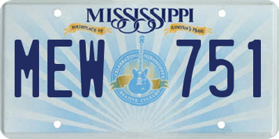 MS license plate MEW751