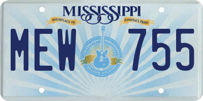MS license plate MEW755