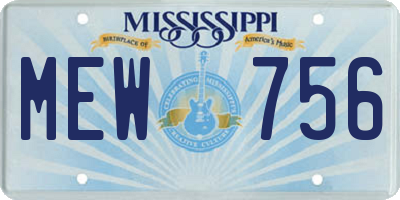 MS license plate MEW756
