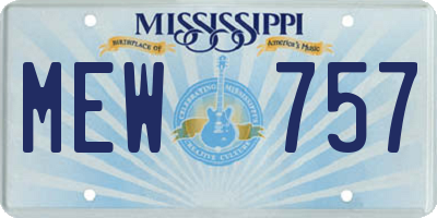 MS license plate MEW757