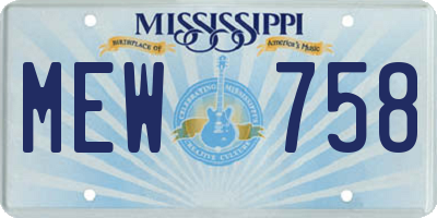 MS license plate MEW758