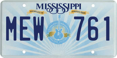 MS license plate MEW761