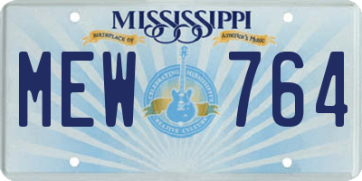 MS license plate MEW764