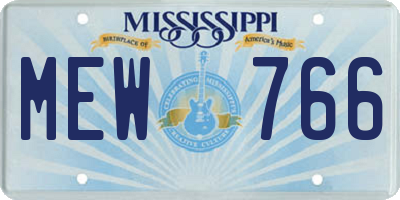 MS license plate MEW766