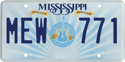 MS license plate MEW771