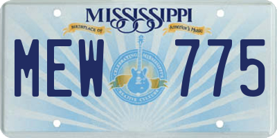MS license plate MEW775