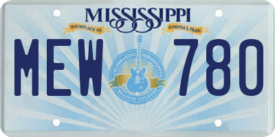 MS license plate MEW780