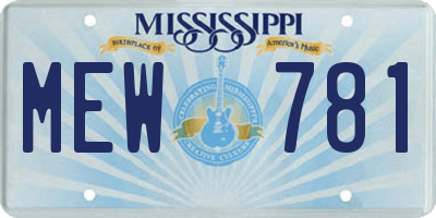 MS license plate MEW781