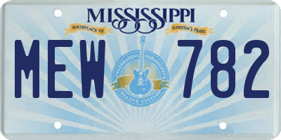 MS license plate MEW782