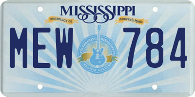 MS license plate MEW784