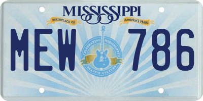 MS license plate MEW786
