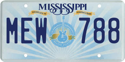 MS license plate MEW788