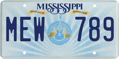 MS license plate MEW789