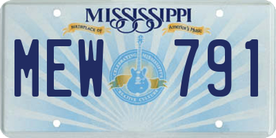 MS license plate MEW791