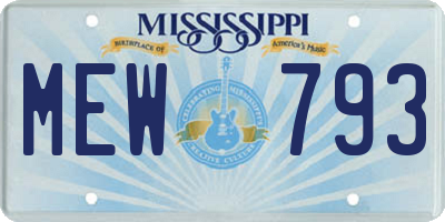 MS license plate MEW793