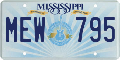 MS license plate MEW795