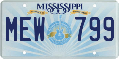 MS license plate MEW799