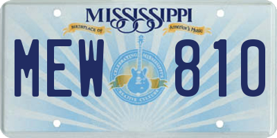 MS license plate MEW810