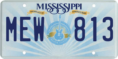 MS license plate MEW813