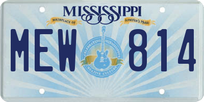 MS license plate MEW814