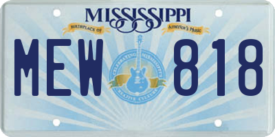 MS license plate MEW818