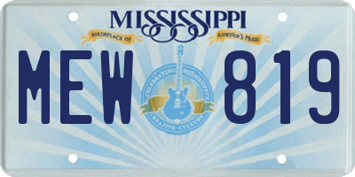 MS license plate MEW819