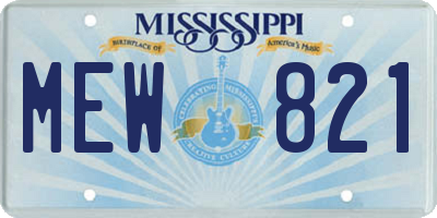MS license plate MEW821