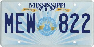MS license plate MEW822