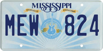 MS license plate MEW824