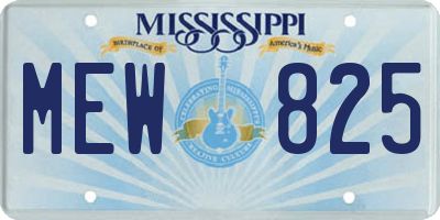 MS license plate MEW825