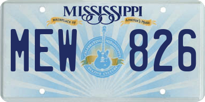 MS license plate MEW826