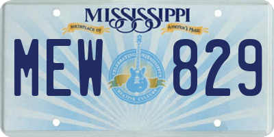 MS license plate MEW829