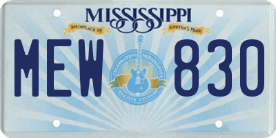MS license plate MEW830