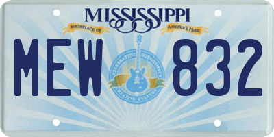 MS license plate MEW832