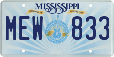 MS license plate MEW833
