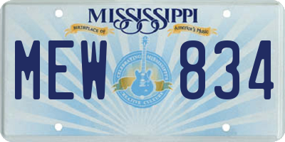 MS license plate MEW834