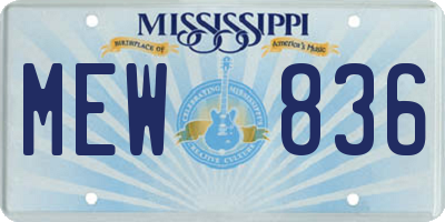 MS license plate MEW836