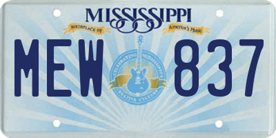 MS license plate MEW837