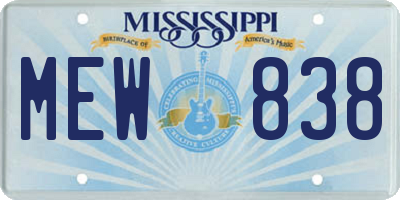 MS license plate MEW838
