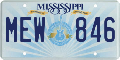 MS license plate MEW846