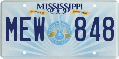 MS license plate MEW848